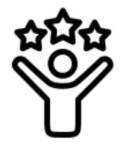 A person with stars above them